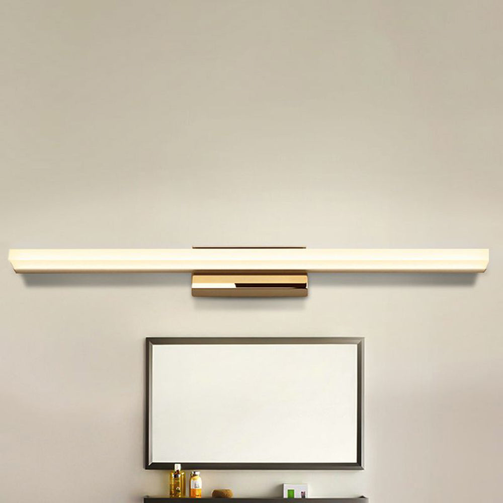Arisha Minimalista LED Applique Metallo Nero/Cromo Lineare Specchio Vanità Bagno