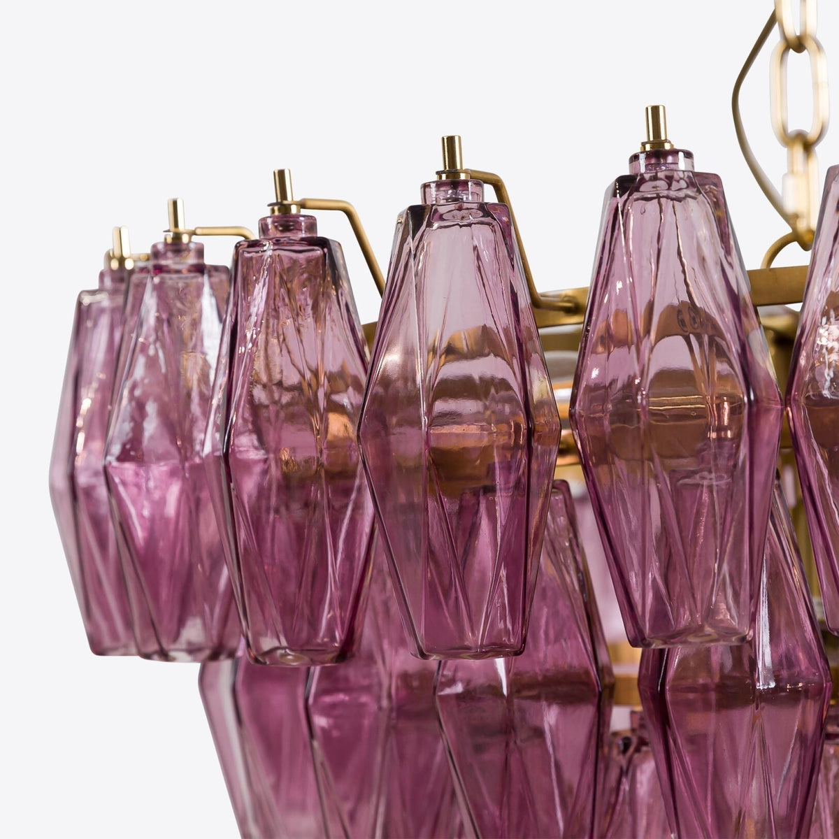 Eirenora lampadario vetro Rosa Multifaccettato a Strati vintage