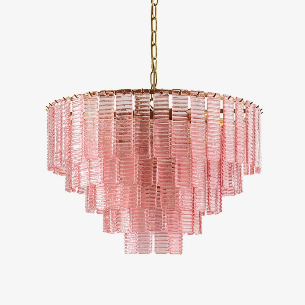 Lioririan lampadario vetro Murano Rosa Stratificato vintage lusso