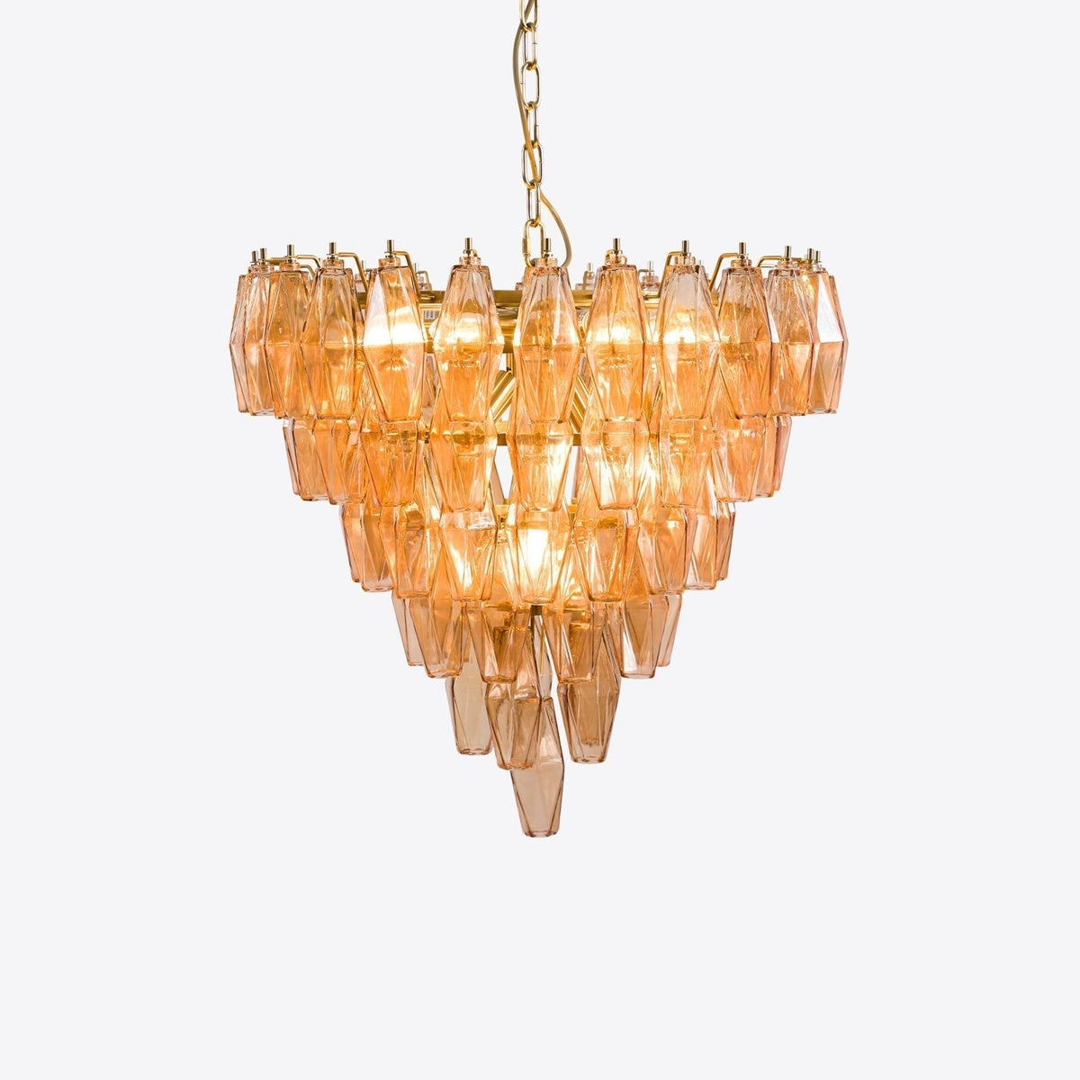 Eirenora lampadario vetro Rosa Multifaccettato a Strati vintage