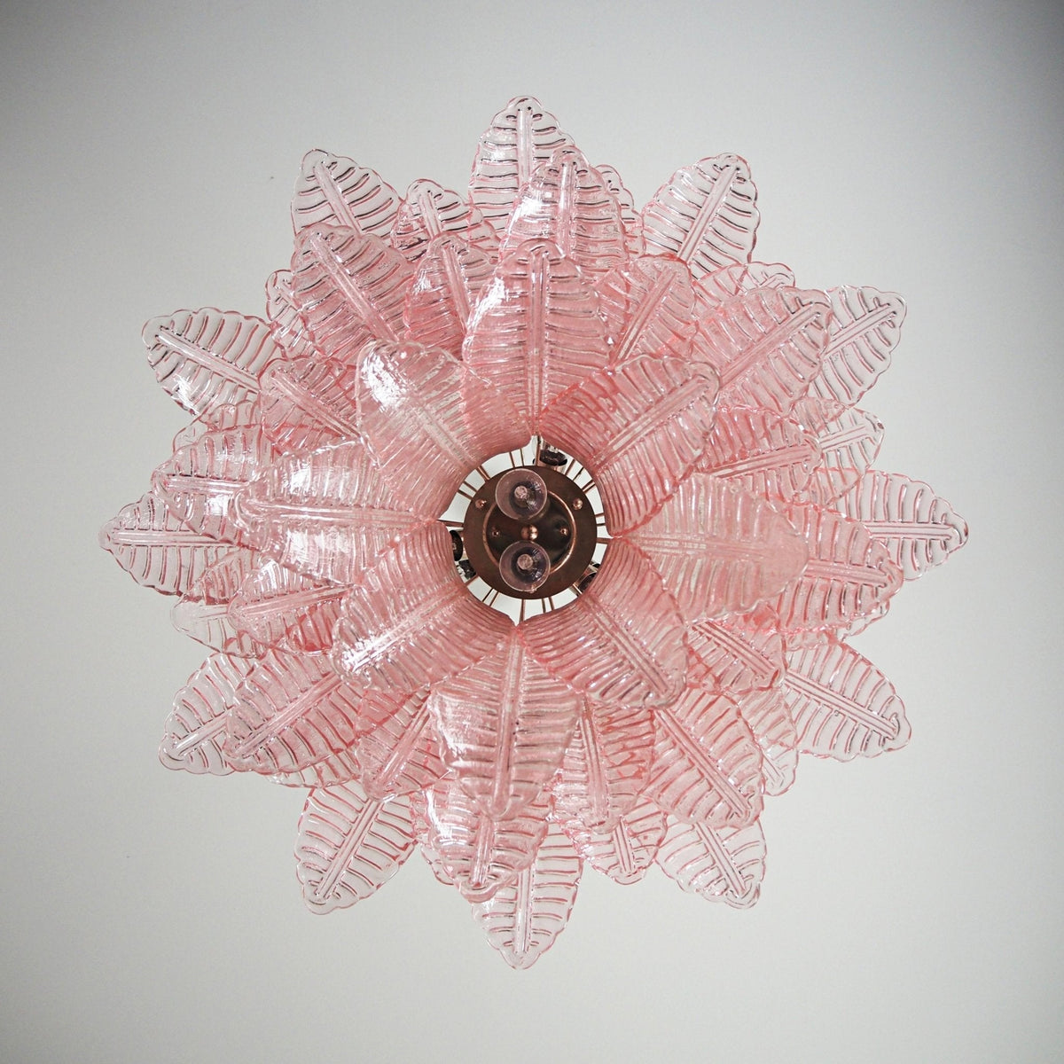 Celiaria lampadario Foglie in vetro Rosa Stratificato elegante lusso