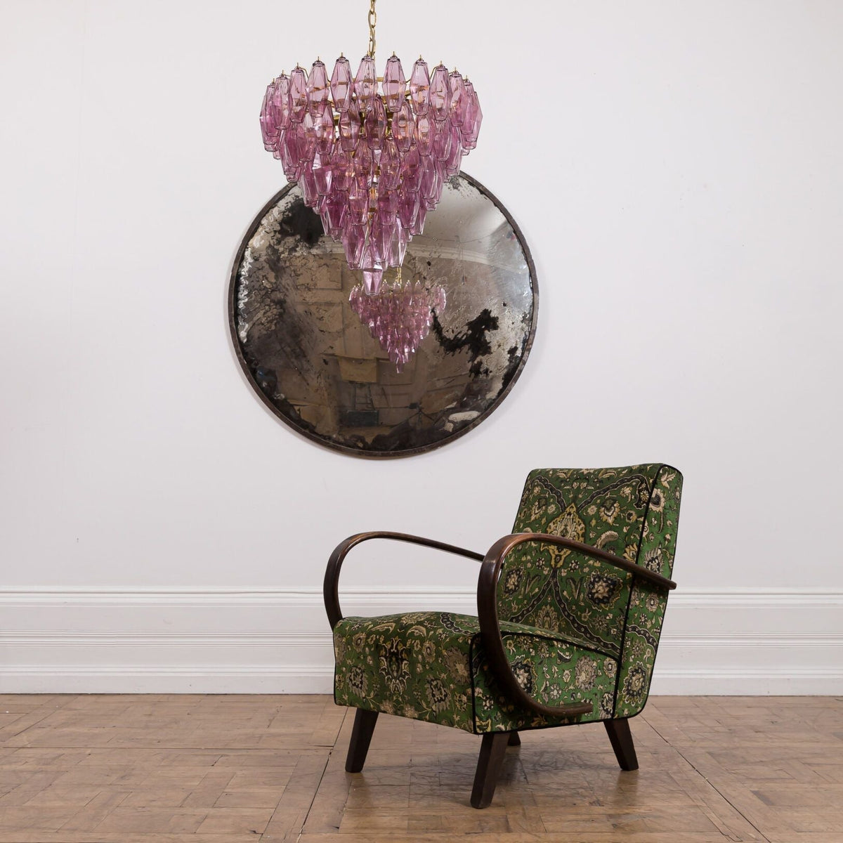 Eirenora lampadario vetro Rosa Multifaccettato a Strati vintage