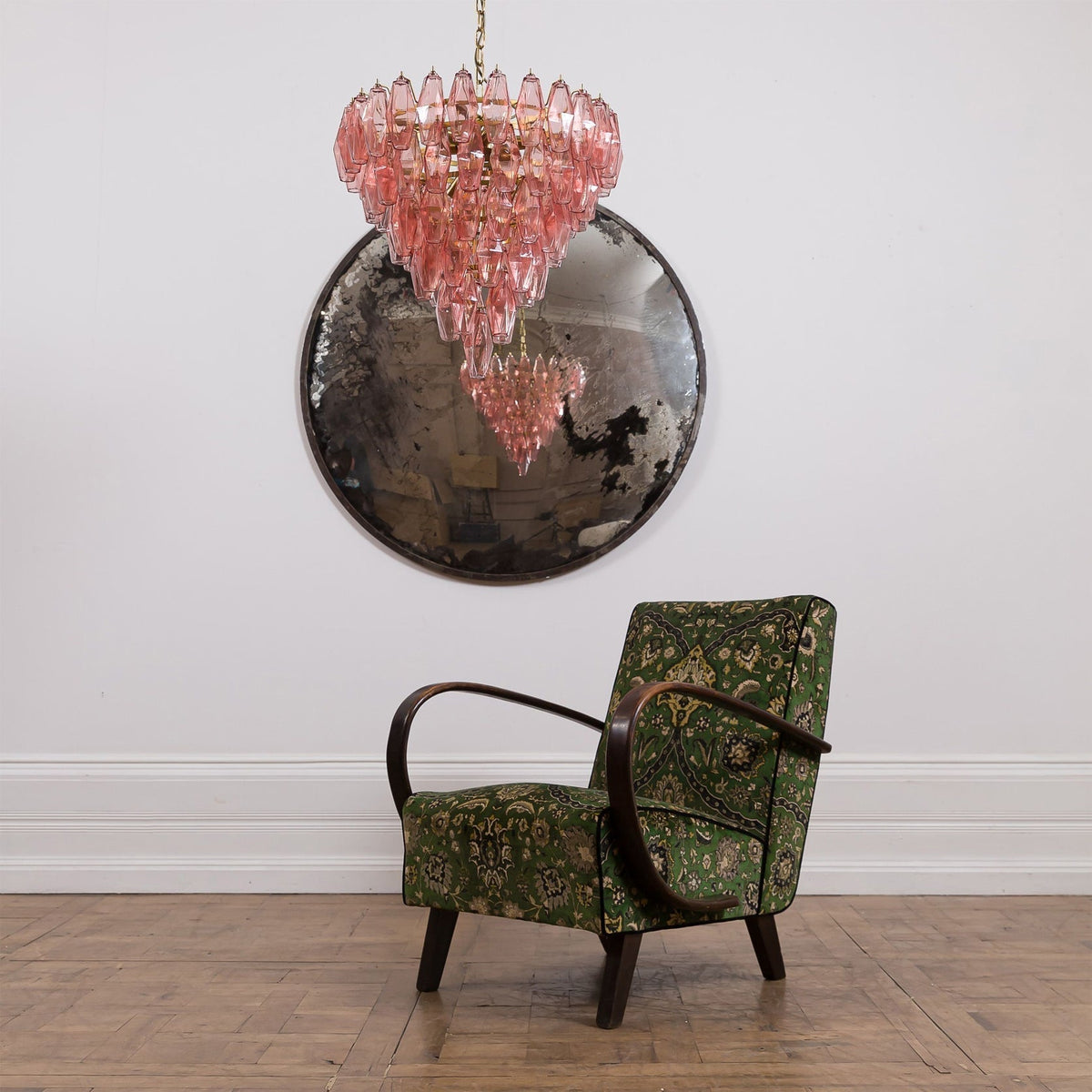 Eirenora lampadario vetro Rosa Multifaccettato a Strati vintage