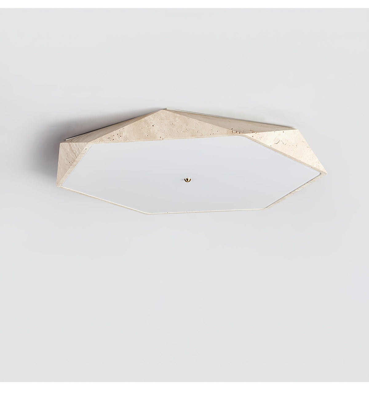 Hexagonal lampada da soffitto in travertino