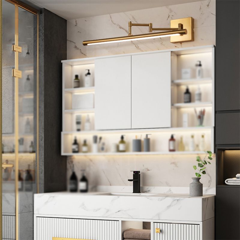 Arisha Moderno Classico LED Applique Metallo Oro Specchio Bagno