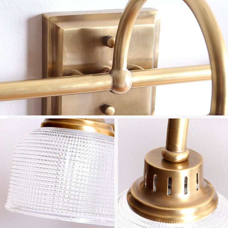 Silva Vintage Piccolo LED Applique Metallo Vetro Soggiorno/Camera da Letto/Bagno