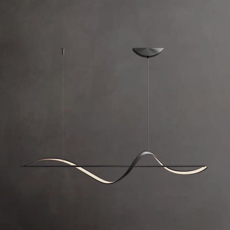 Arisha Lampada a Sospensione Metallo Ottone/Nero Onda Galleria d'Arte Minimalista - Relic Pieces