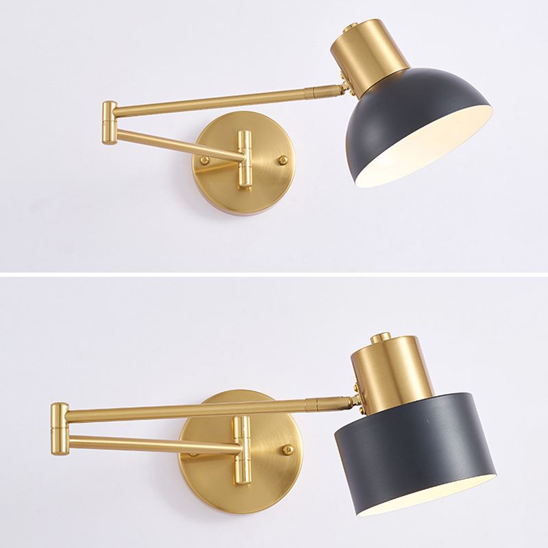 Arisha Moderne Applique Metallo Regolabile Nero Camera da Letto