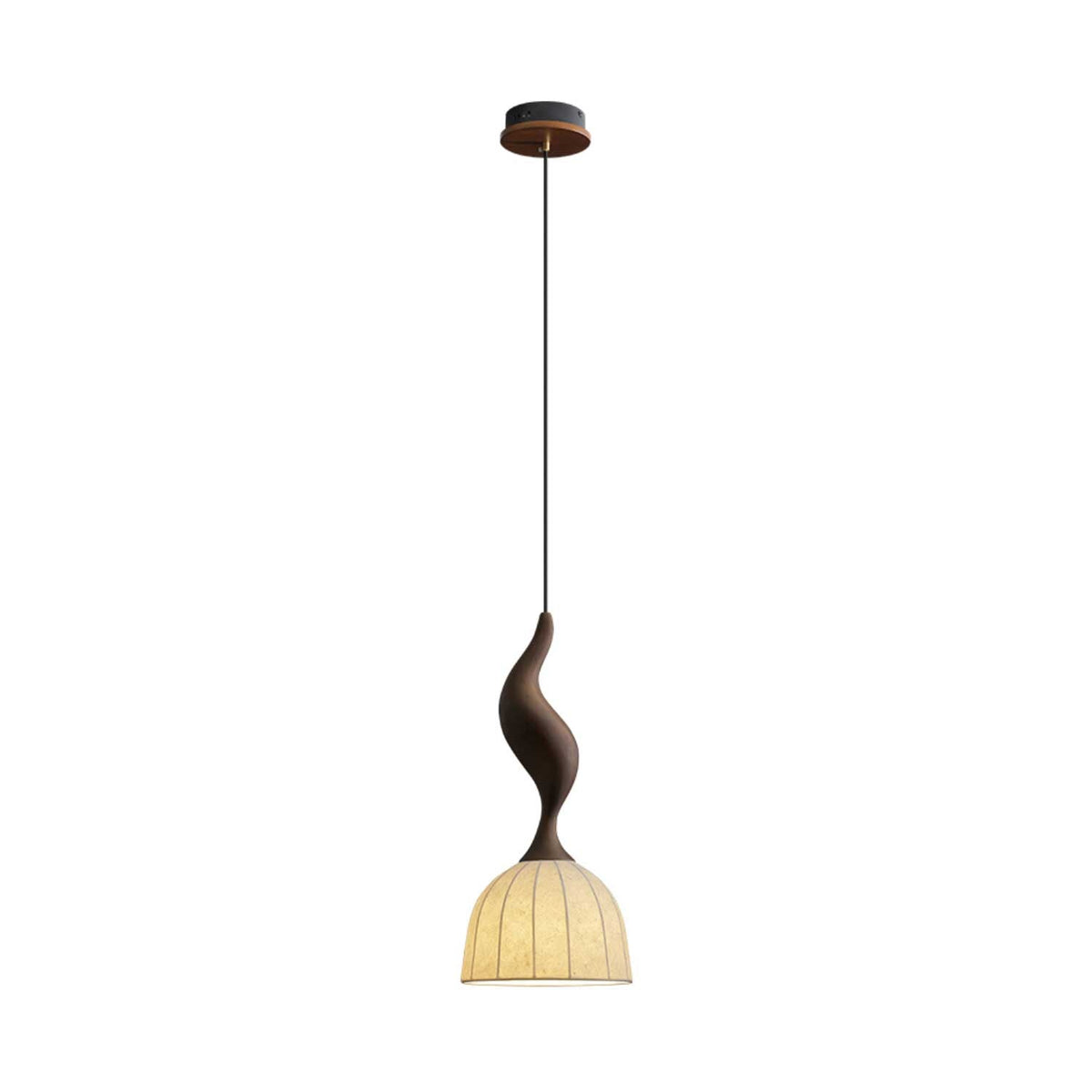 Colire Creativity lampada a sospensione in legno intrecciato