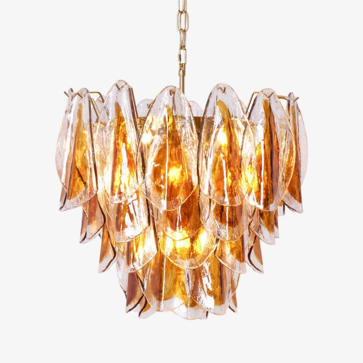 Lioraora lampadario foglia ambra vetro Stratificato Calore organico