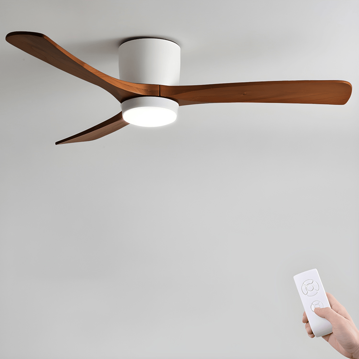 Elena Ventilatore da soffitto con luce in legno moderno