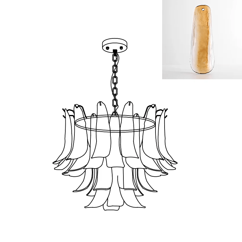 Glyra lampadario ambra Fioritura