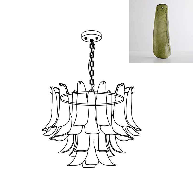 Glyra lampadario ambra Fioritura
