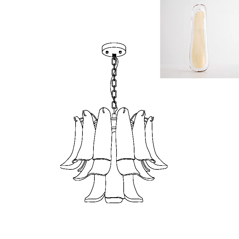 Glyra lampadario ambra Fioritura