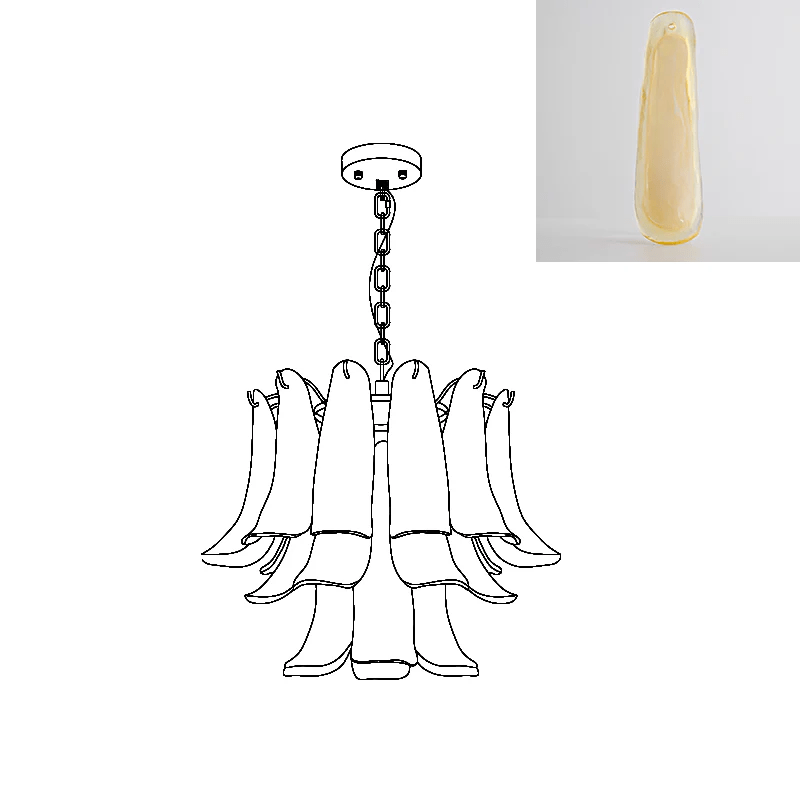 Glyra lampadario ambra Fioritura