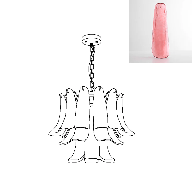 Glyra lampadario ambra Fioritura