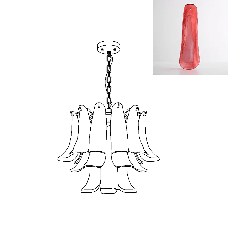 Glyra lampadario ambra Fioritura