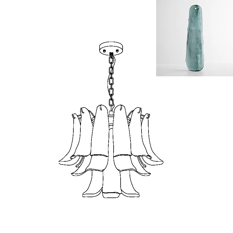 Glyra lampadario ambra Fioritura