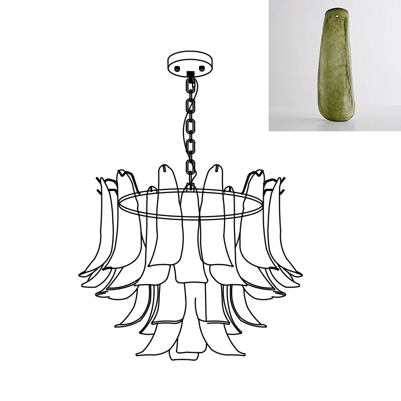 Glyra lampadario ambra Fioritura