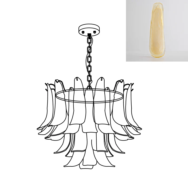 Glyra lampadario ambra Fioritura