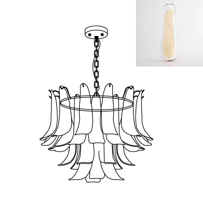Glyra lampadario ambra Fioritura