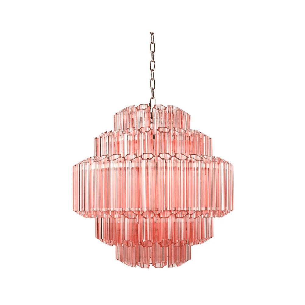 Veleneon lampadario Tubi in vetro Rosa Esagonali Stratificati a Diamante