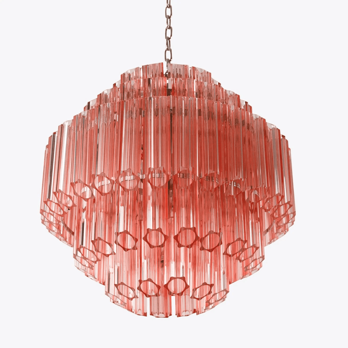 Veleneon lampadario Tubi in vetro Rosa Esagonali Stratificati a Diamante