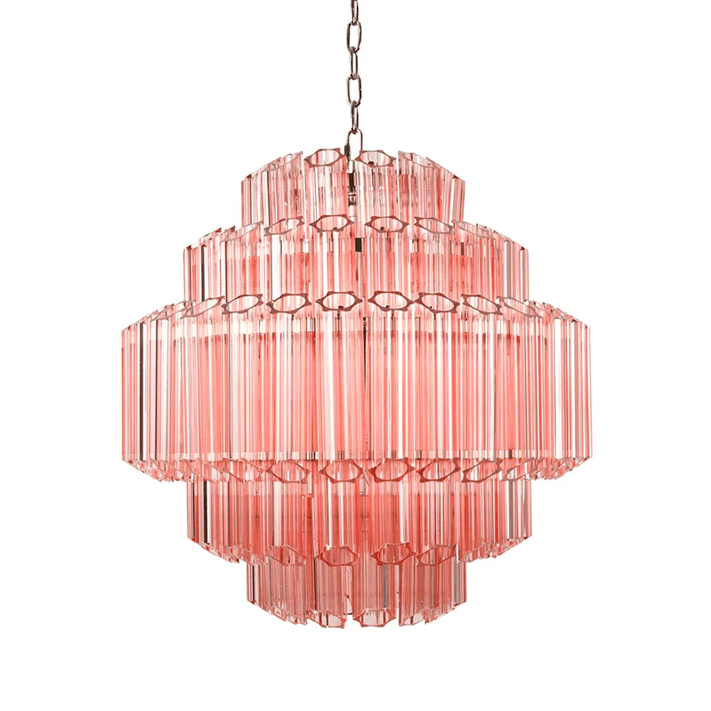 Veleneon lampadario Tubi in vetro Rosa Esagonali Stratificati a Diamante