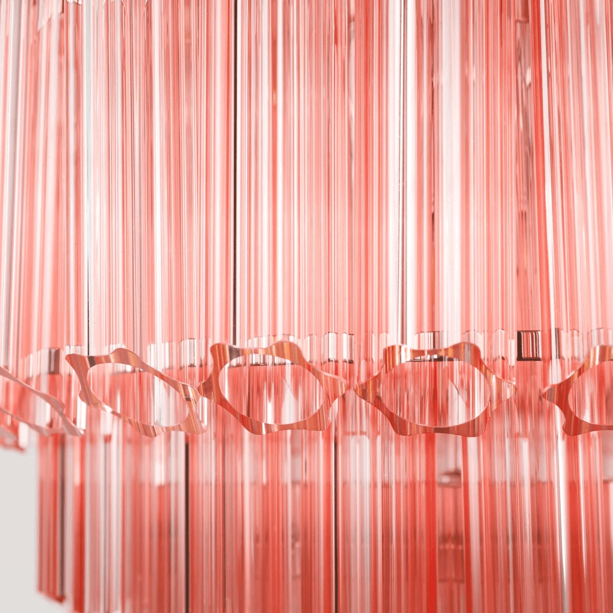 Veleneon lampadario Tubi in vetro Rosa Esagonali Stratificati a Diamante