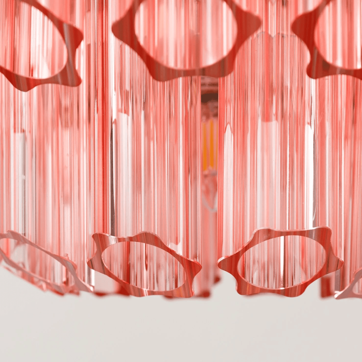 Veleneon lampadario Tubi in vetro Rosa Esagonali Stratificati a Diamante