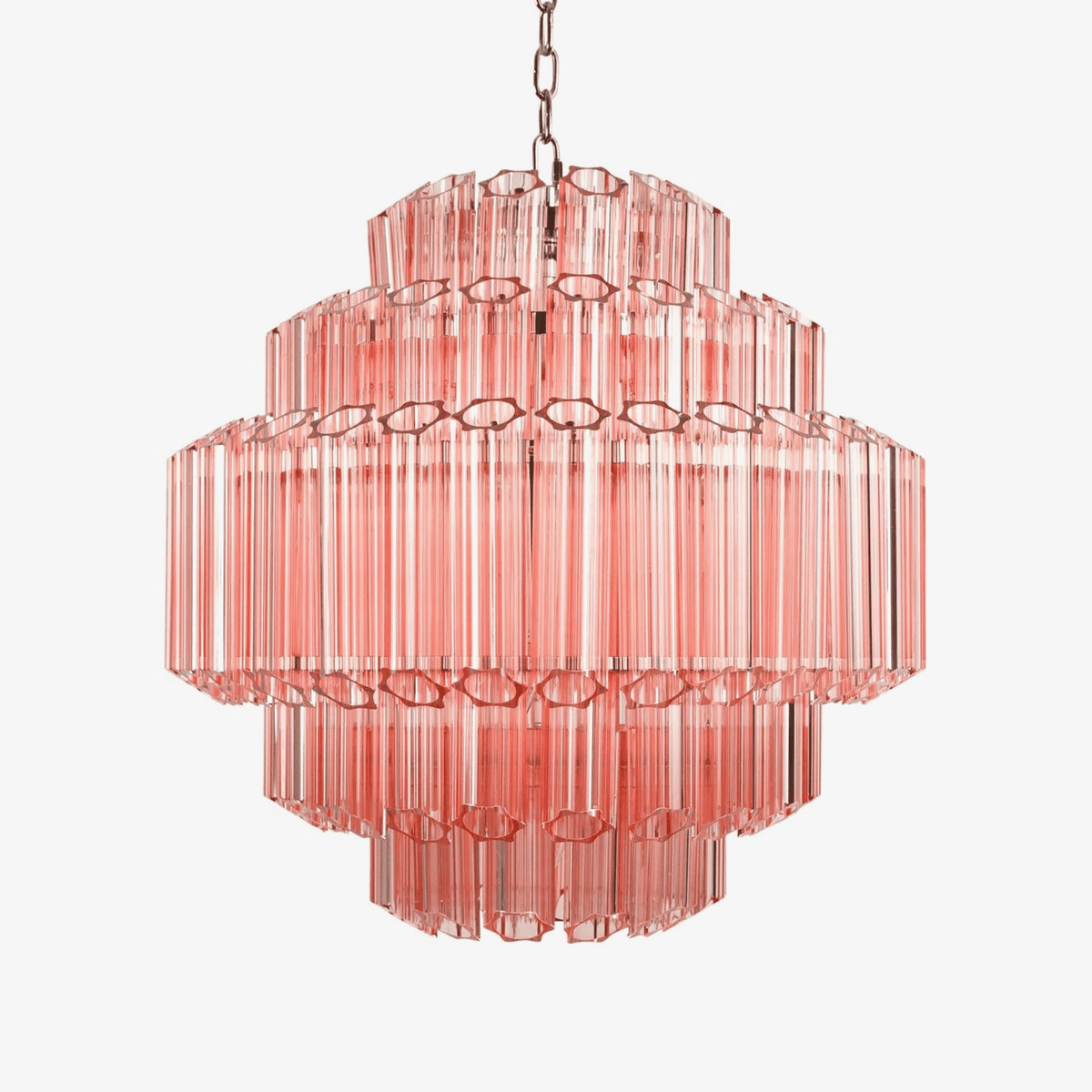 Veleneon lampadario Tubi in vetro Rosa Esagonali Stratificati a Diamante