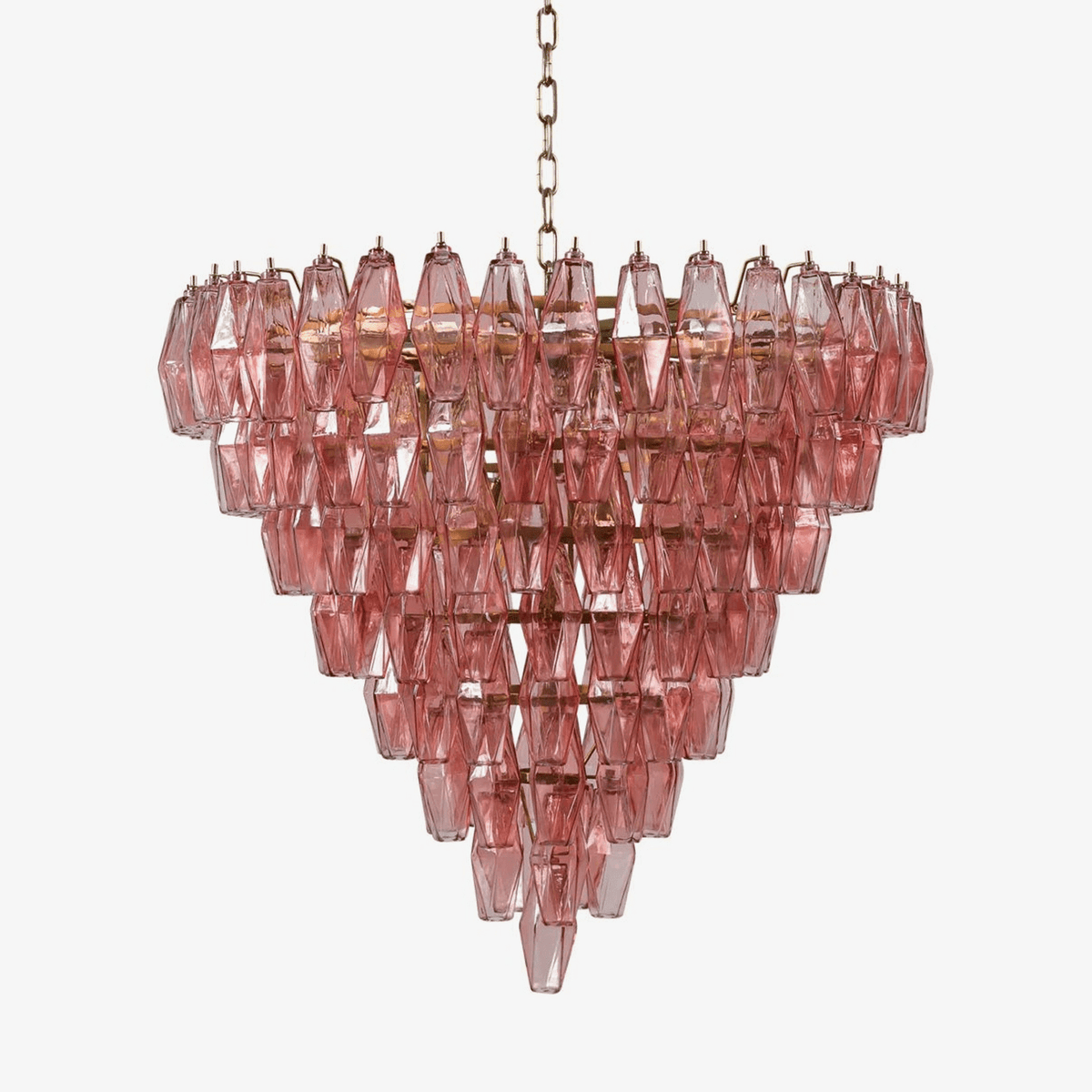 Eirenora lampadario vetro Rosa Multifaccettato a Strati vintage