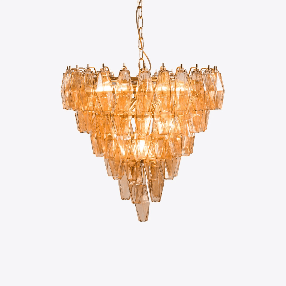 Eirenora lampadario vetro Rosa Multifaccettato a Strati vintage