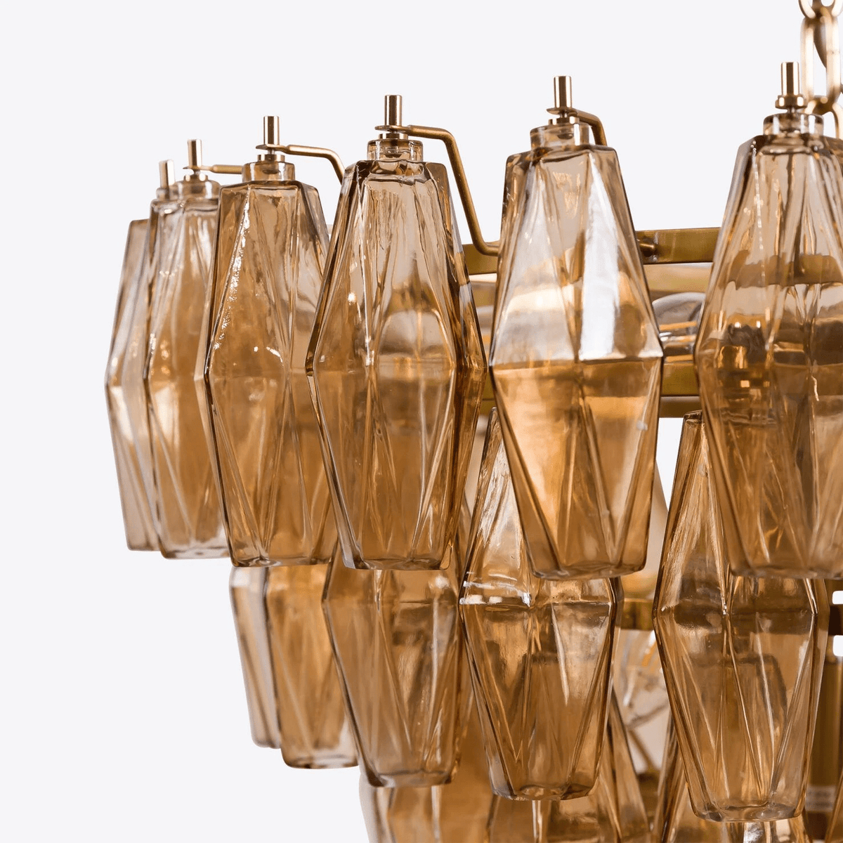 Eirenora lampadario vetro Rosa Multifaccettato a Strati vintage