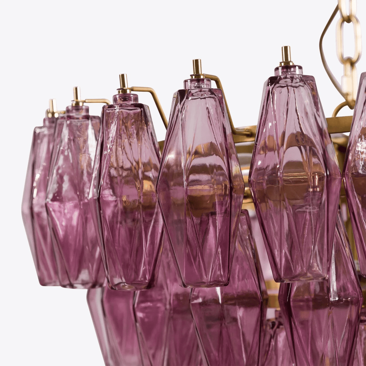 Eirenora lampadario vetro Rosa Multifaccettato a Strati vintage