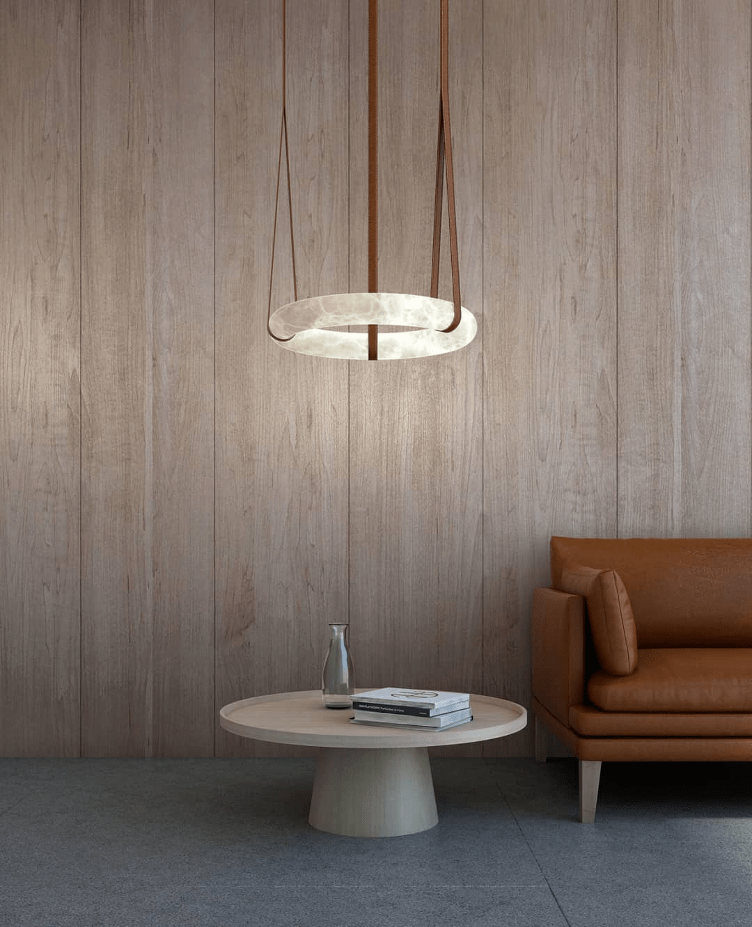 Lixor lampadario alabastro Cinghia in Pelle Versione a