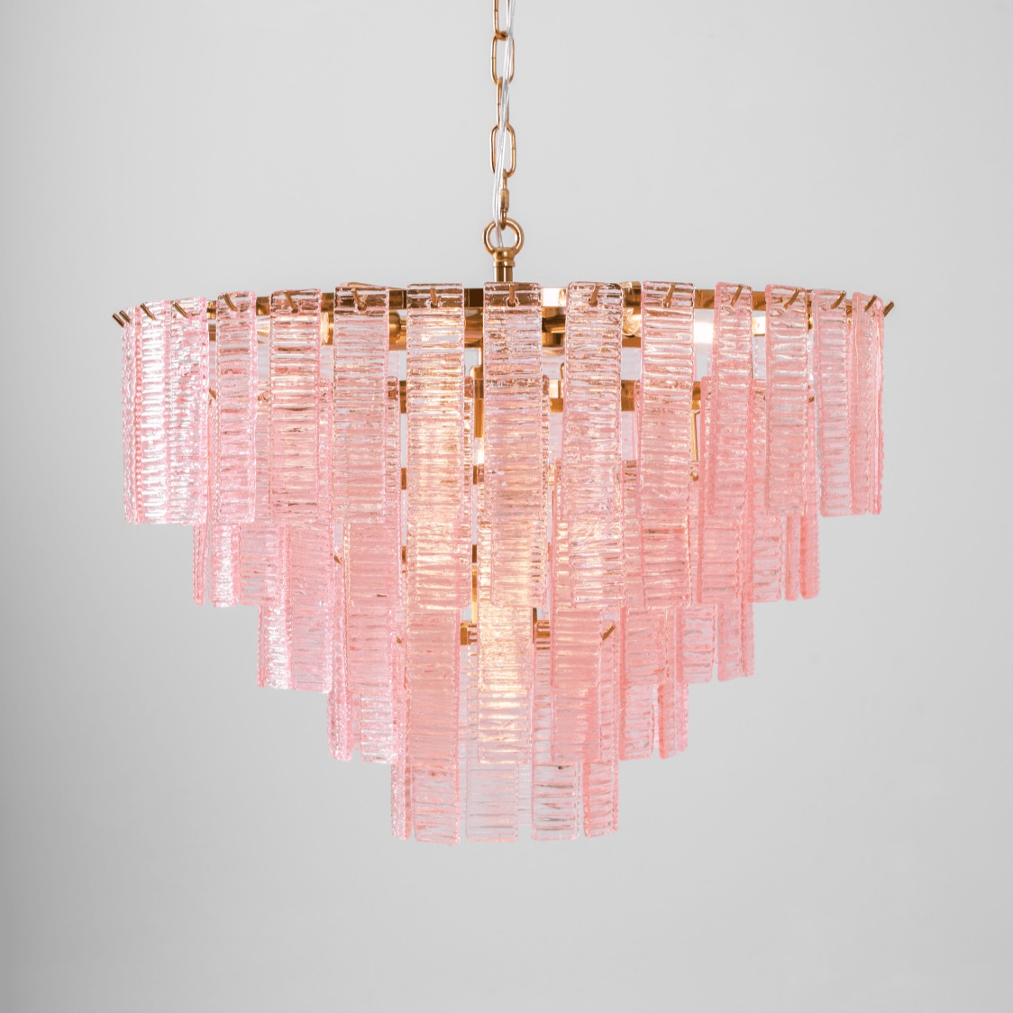 Lioririan lampadario vetro Murano Rosa Stratificato vintage lusso