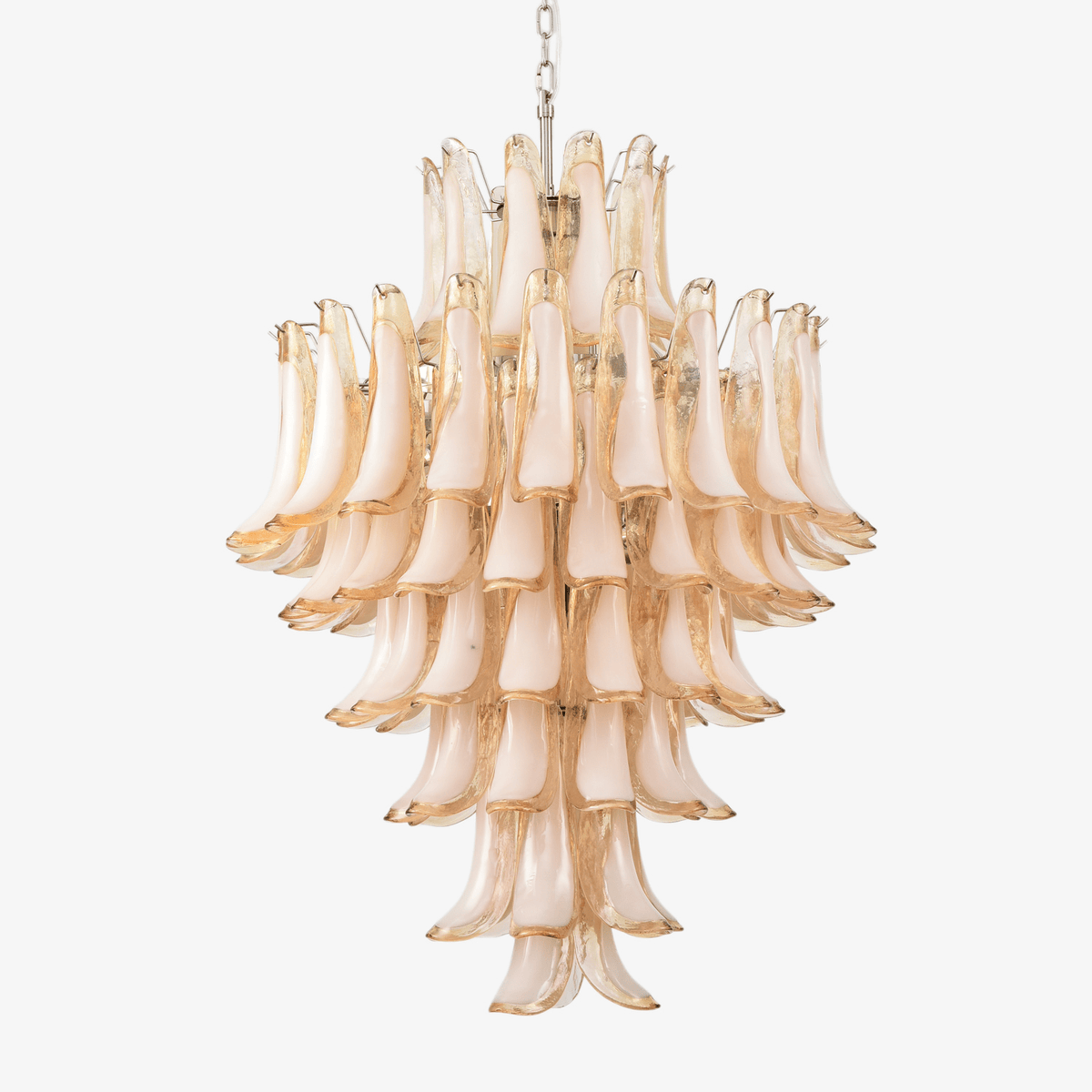 Celalian lampadario in vetro Murano ambra petali Strutturati lusso