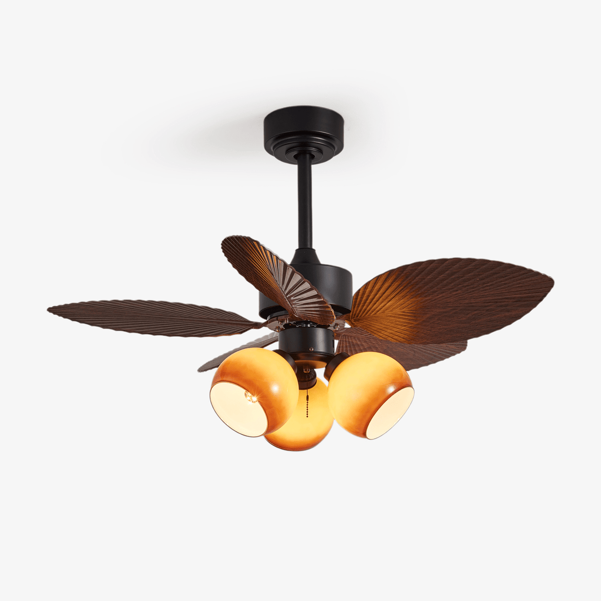 Rinaleria Ventilatore da soffitto con luce in legno vintage