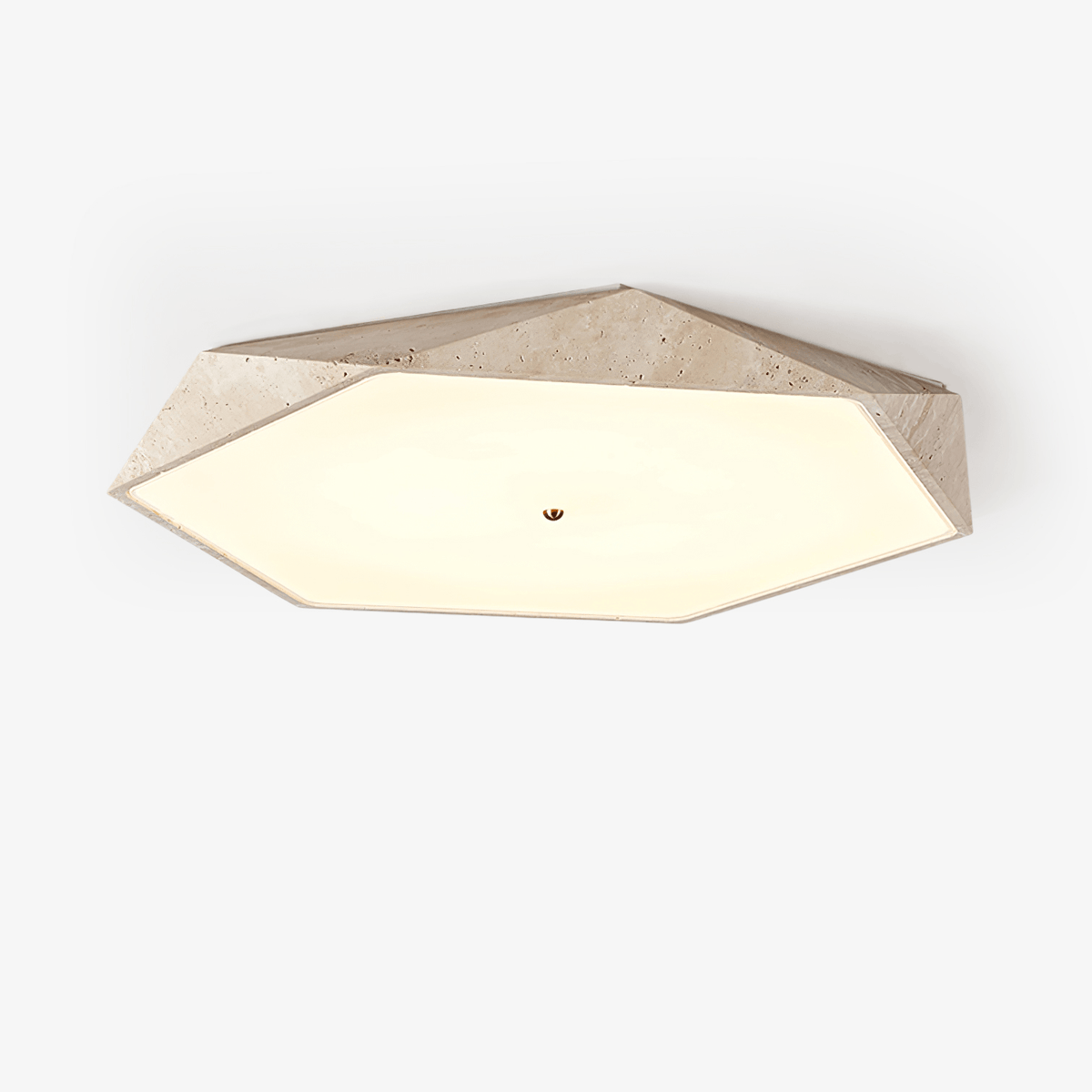 Hexagonal lampada da soffitto in travertino