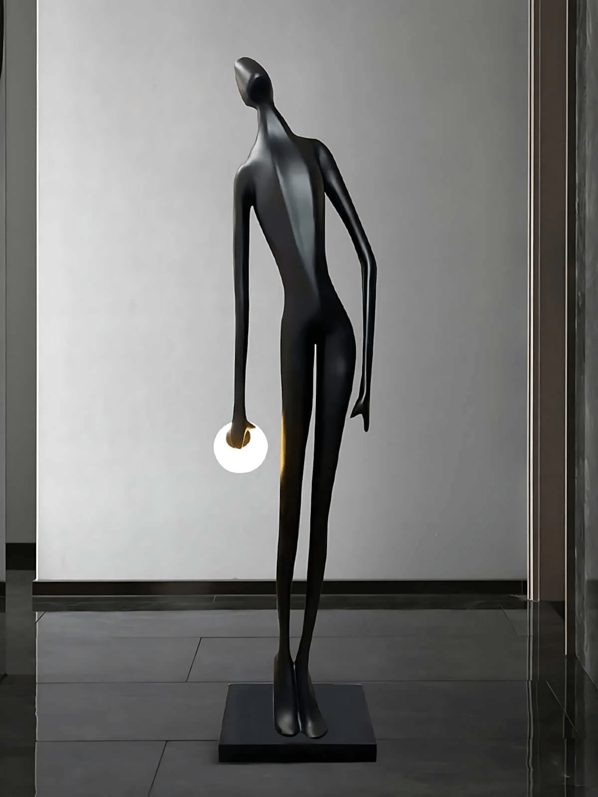 Ersilyra lampada da terra in resina artistica