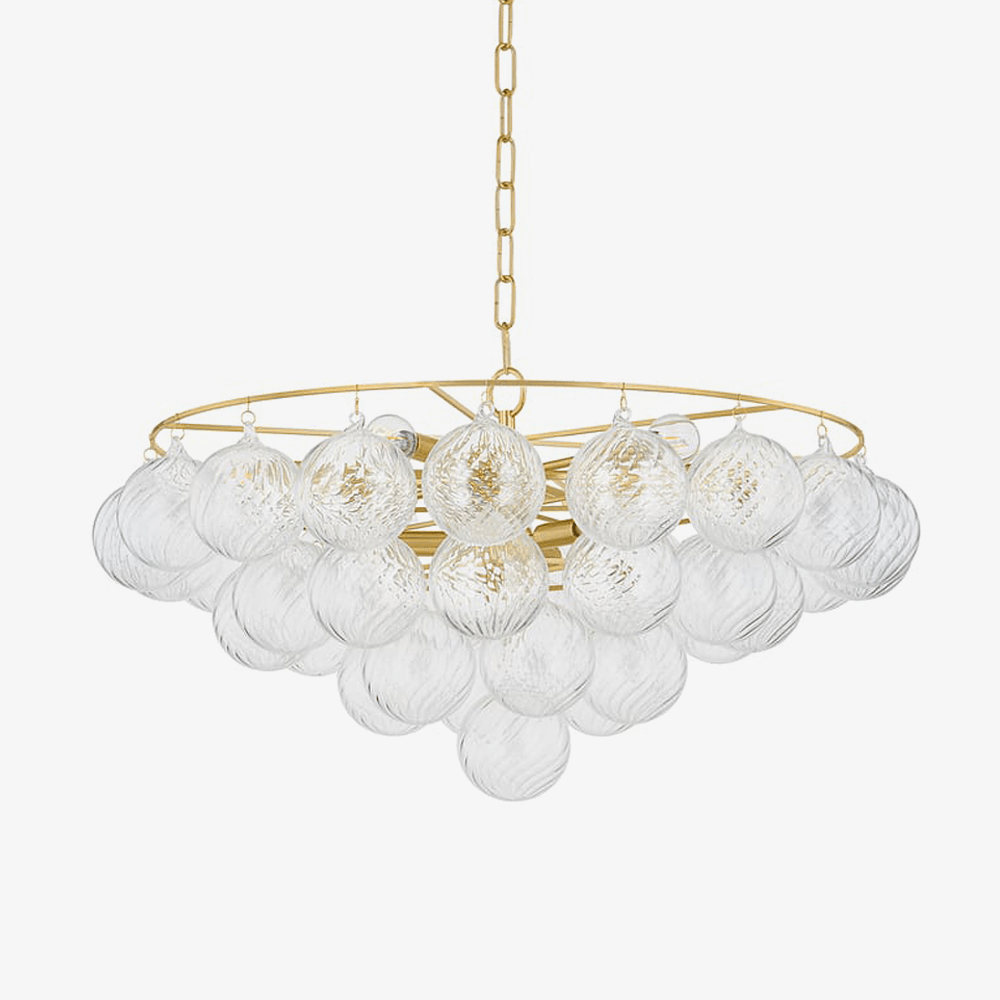 Velineon lampadario sfera in vetro Trasparente ottone Antico elegante