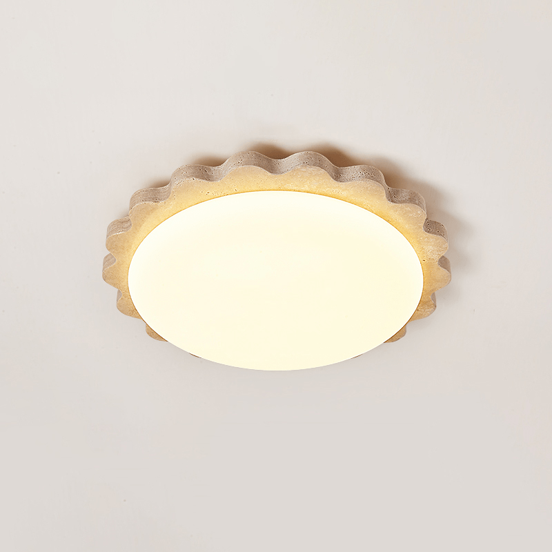 Crestwood lampada da soffitto in travertino giallo con bordo a festone