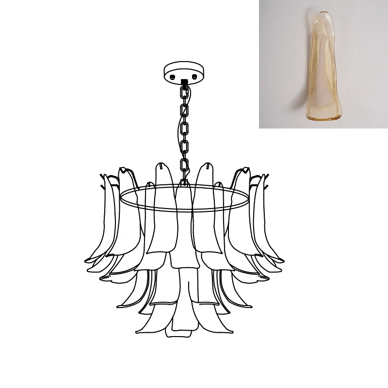 Glyra lampadario ambra Fioritura