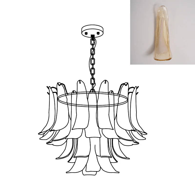 Glyra lampadario ambra Fioritura