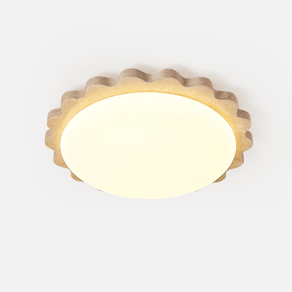 Crestwood lampada da soffitto in travertino giallo con bordo a festone