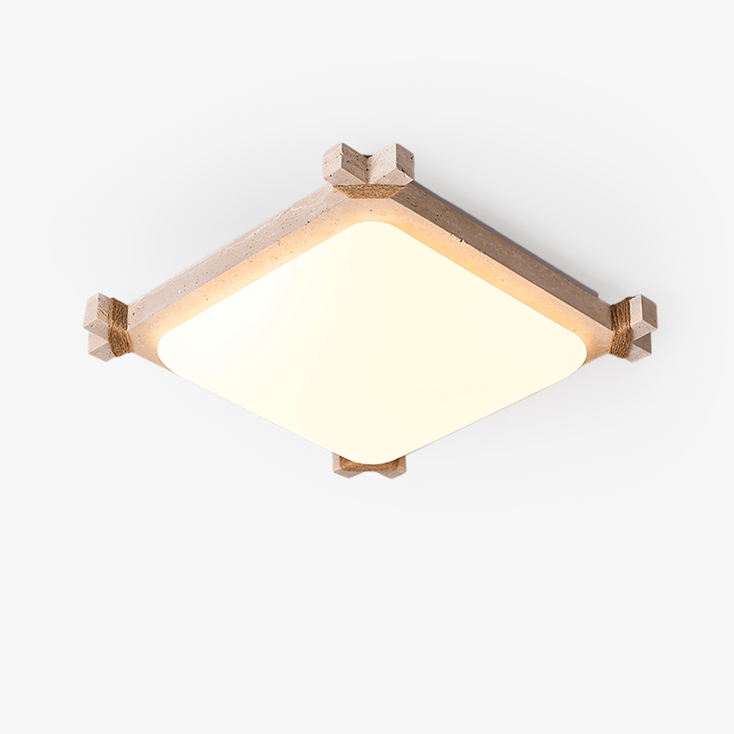 Arlo lampada da soffitto quadrata in travertino giallo