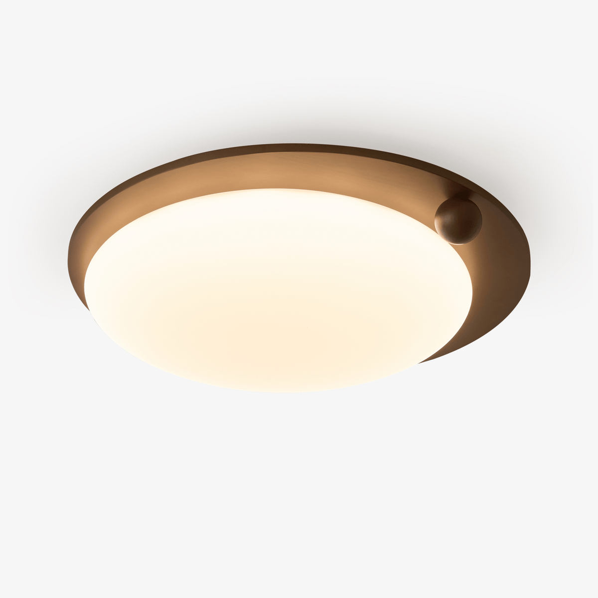 Lampada da soffitto con cornice in legno di noce