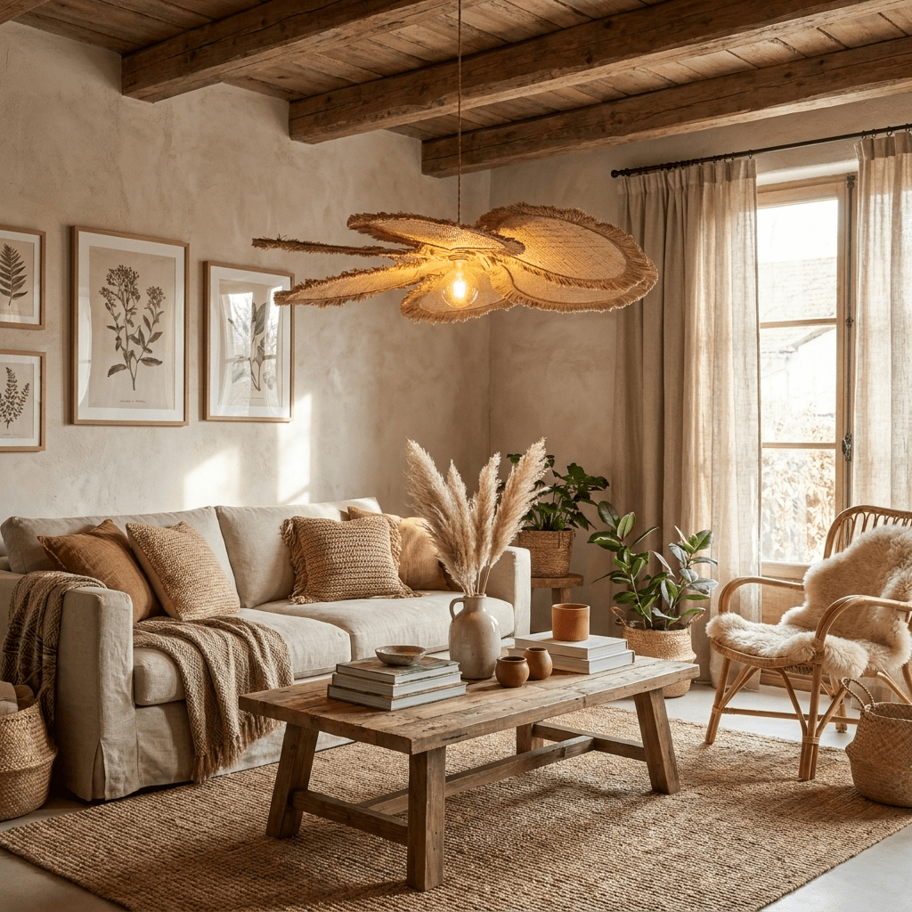 Sfrangia lampada a sospensione Raffia
