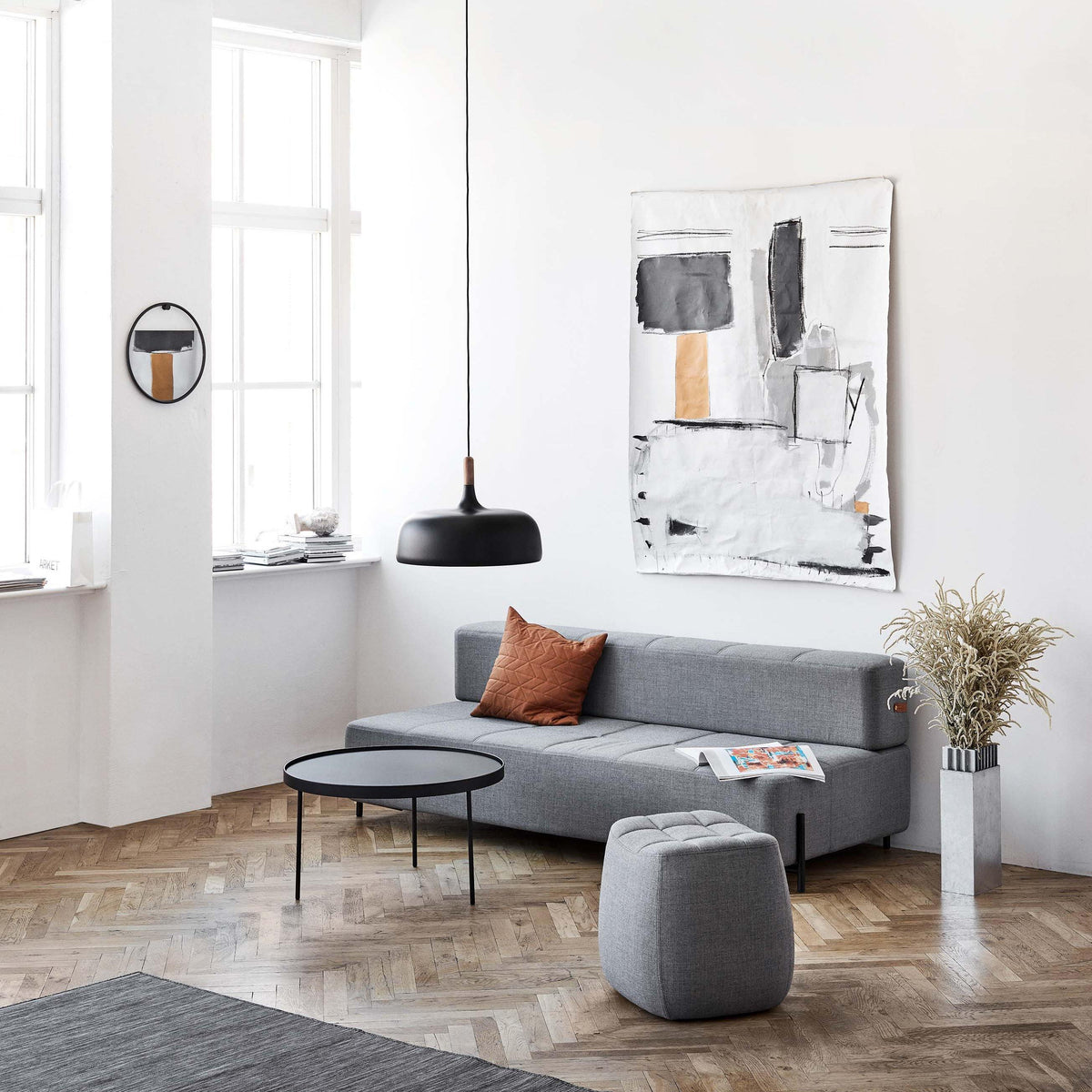 Sylivenne lampada a sospensione con paralume bianco in legno